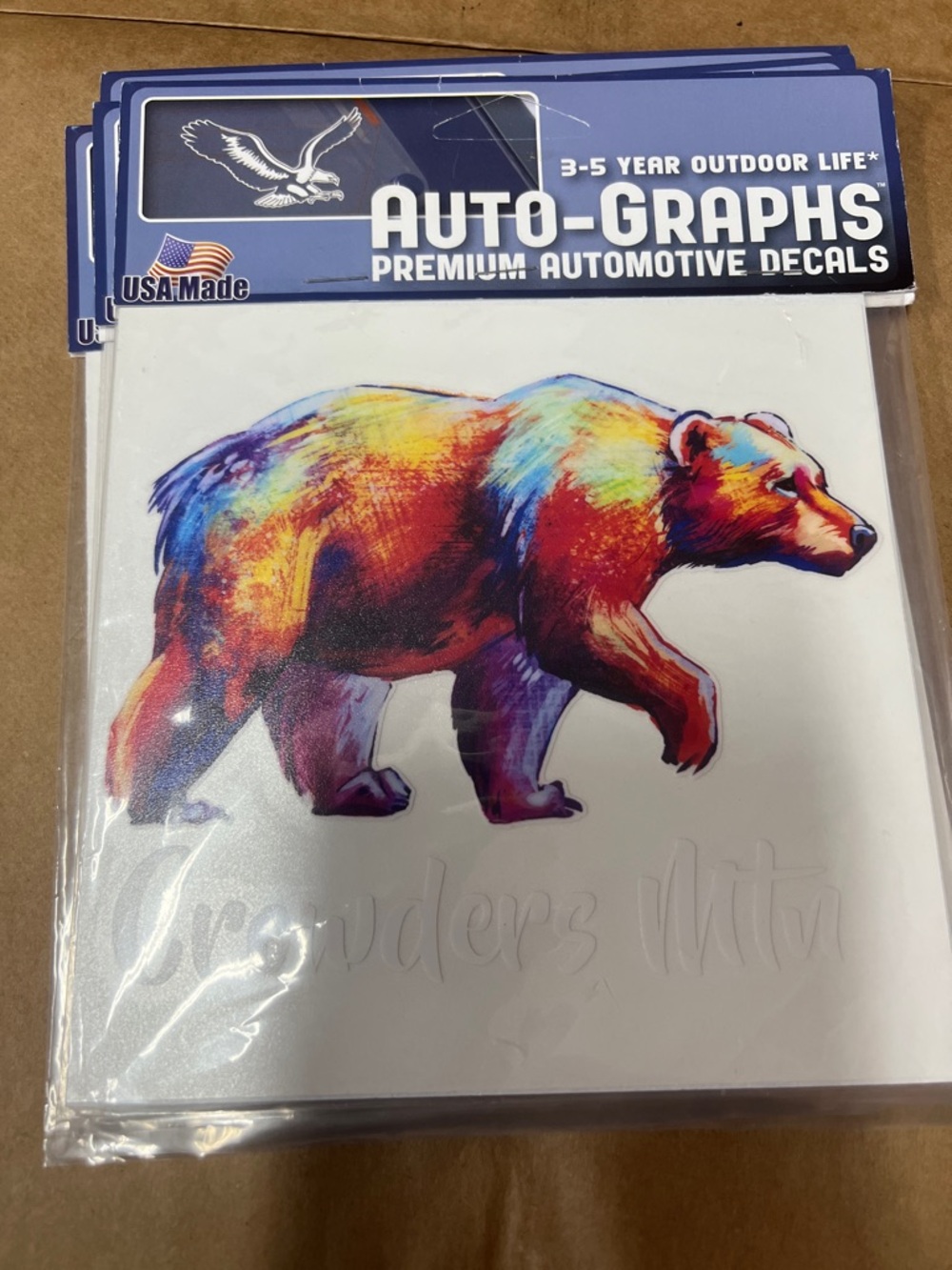 Auto-Graphs Multicolor Bear Wall Decal